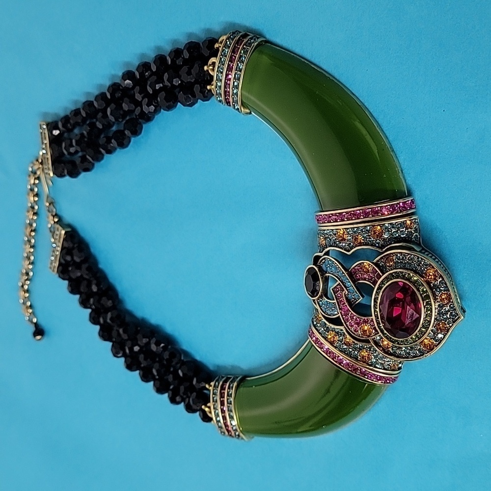 Heidi Daus "Signature Accent" Enamel BIB 3 Strand Necklace